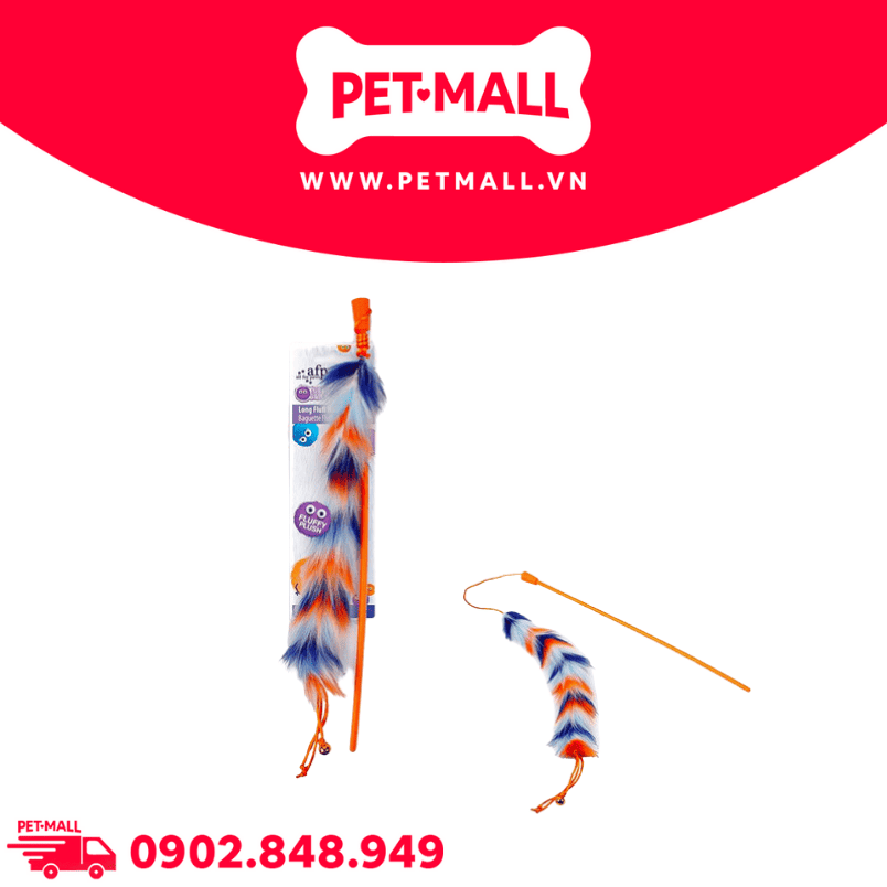 Cần câu AFP Furry Ball Fluffer Wand - Lông xù, có catnip bên trong Petmall