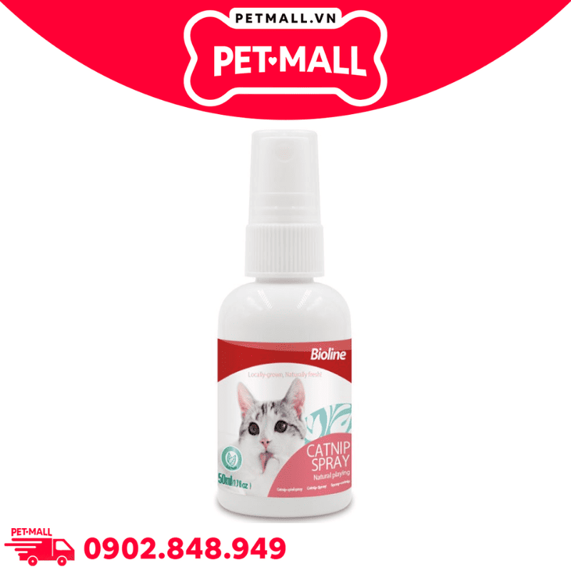 Bình xịt catnip mùi bạc hà Bioline Catnip Spray 50ml