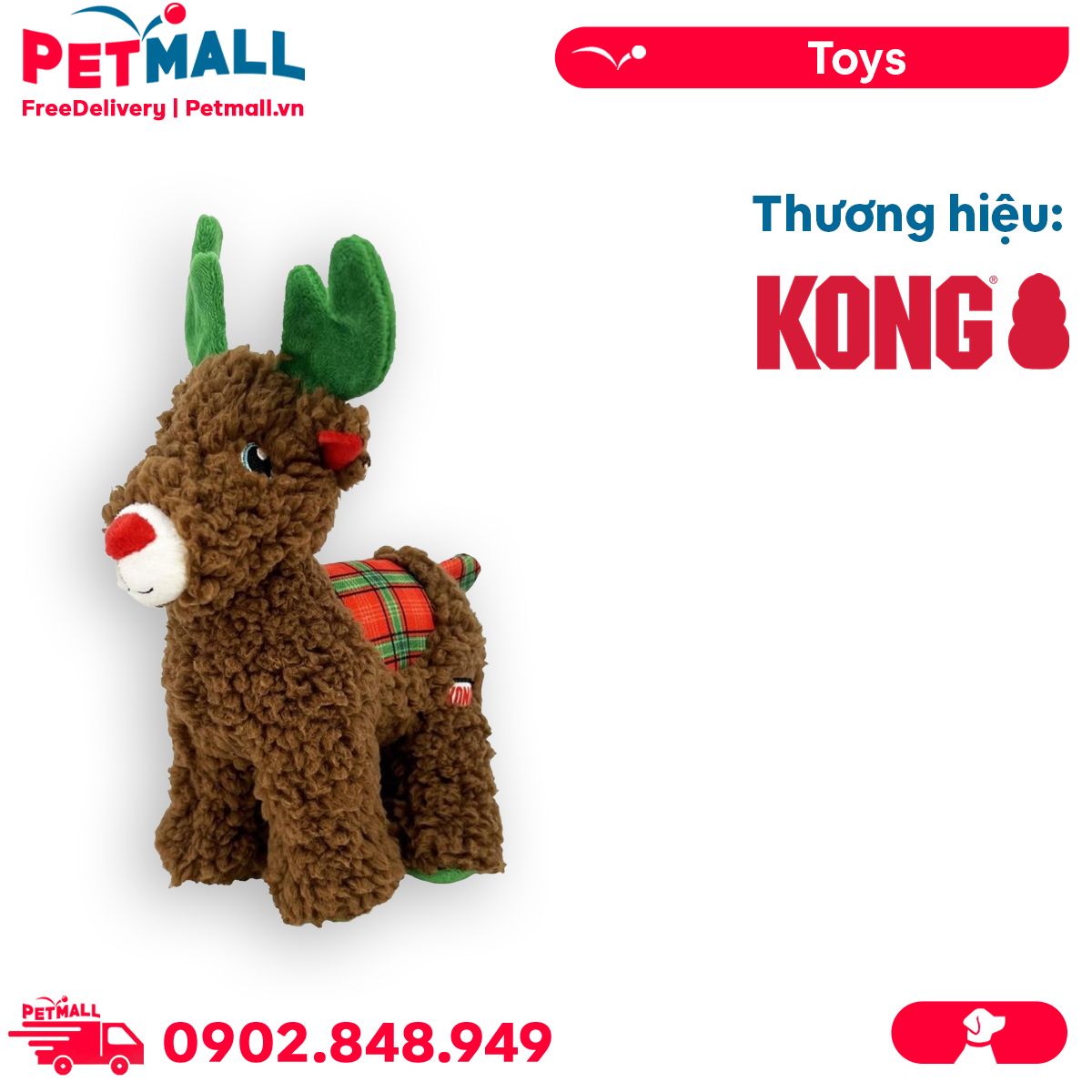 Kong reindeer cheap dog toy