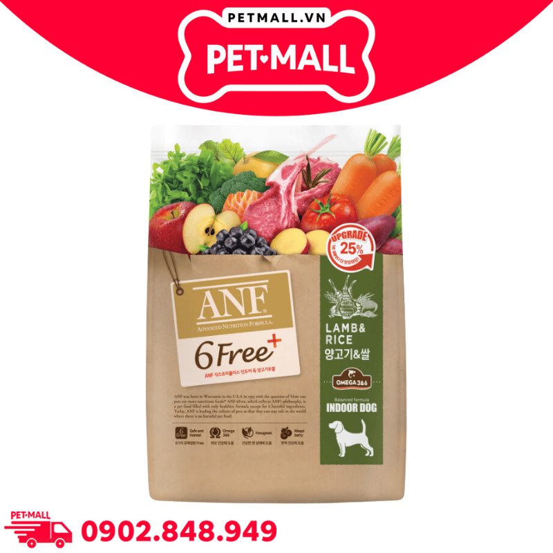 11.2KG - Thức ăn chó ANF 6Free Plus Dog Lamb & Rice - Thịt Cừu và Gạo Petmall