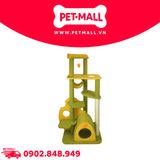 Trụ cào SONICE Yellow and Green Cat Tree Scratcher Toys Size 60 x 48 x 146 cm - 7 tầng màu xanh, vàng Petmall