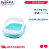 Khay vệ sinh mèo SONICE Jumbo Cat Litter Box Size 46x38x20cm Petmall