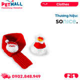 Set nón khăn choàng len SONICE Merry Christmas - Ông già noel đỏ Petmall