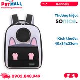 Balo du lịch SONICE Cat Paw Size 40x34x23cm - Màu đen - Phi hành gia, kèm túi phụ cao cấp Petmall