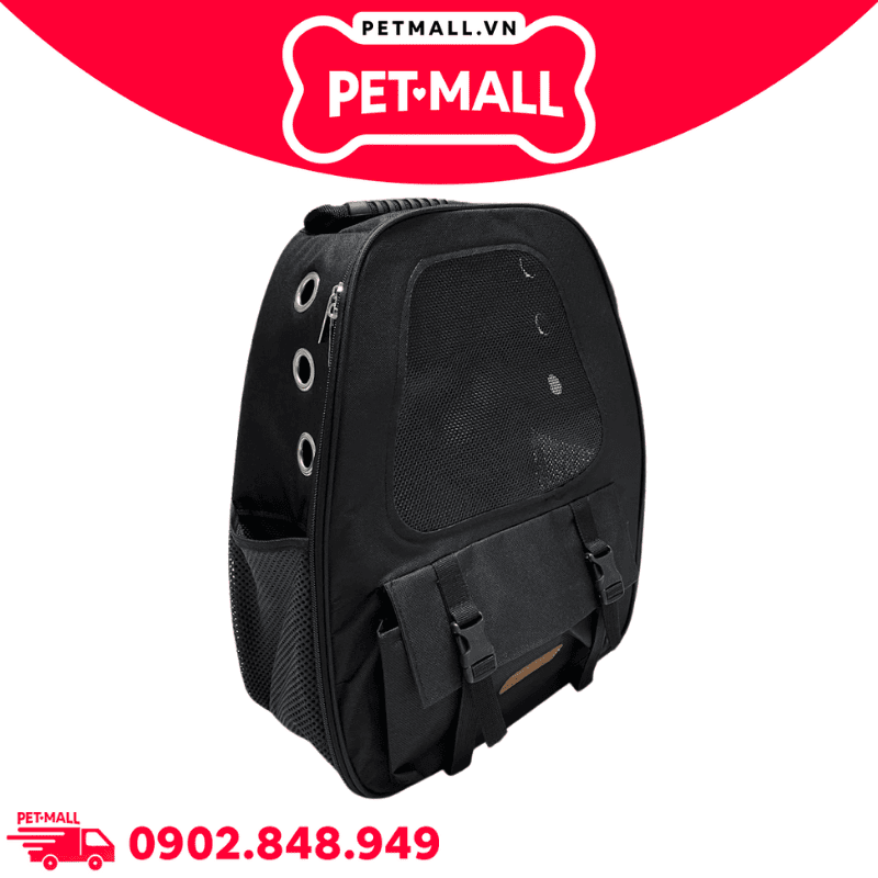 Balo thú cưng Wallet Pet Cute size 33 x 17 x 43 cm - Đen Petmall