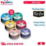 Combo Pate mèo KitCat Goat Milk Chicken & Tuna 70g mix vị - 24 lon - Sữa dê, thịt gà và cá ngừ Petmall