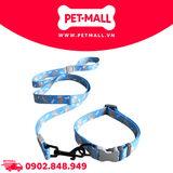 Set Dây + Vòng cổ Sonice Lucky Leash + Collar 30kg - 2.5cm Hình chó xanh biển Petmall