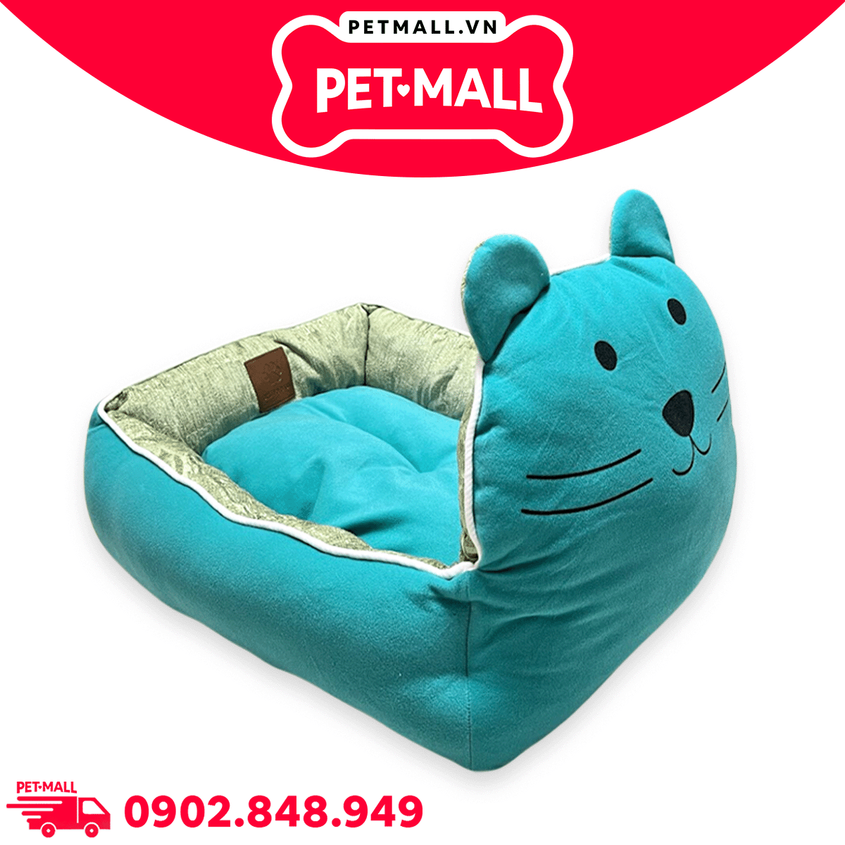 Nệm SONICE Big Bear Pet bed hình gấu size M - 35 x 45 x 14 cm | Màu xanh dương Petmall