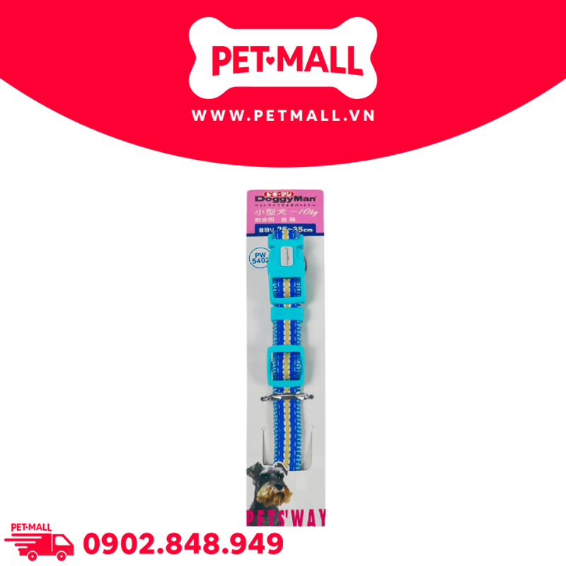 Vòng cổ DoggyMan size 10kg - Sọc xanh dương Petmall