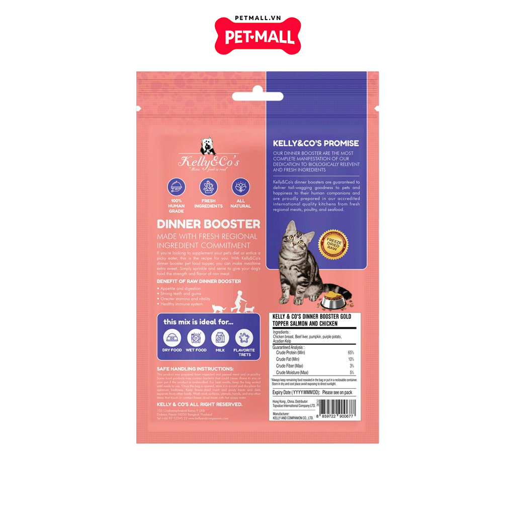 50G - Treats Kelly & Co's Dinner Booster Gold Topper for cat Vị Cá Hồi & Gà Petmall