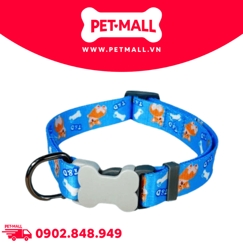 Vòng cổ Sonice Lucky Collar 30kg - 2.5cm Hình chó xanh biển Petmall