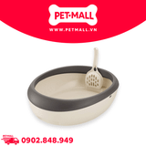 Khay vệ sinh mèo Sonice Lapule KT3 size S - 30 x 39 x 12 cm - Xám Đen  | Tặng Kèm Xẻng Petmall