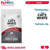 10L - Cát vệ sinh Bentas Cat's White Activated Carbon Scented Natural Bentonite Clumping Cat Litter - Hương Than Hoạt Tính Petmall