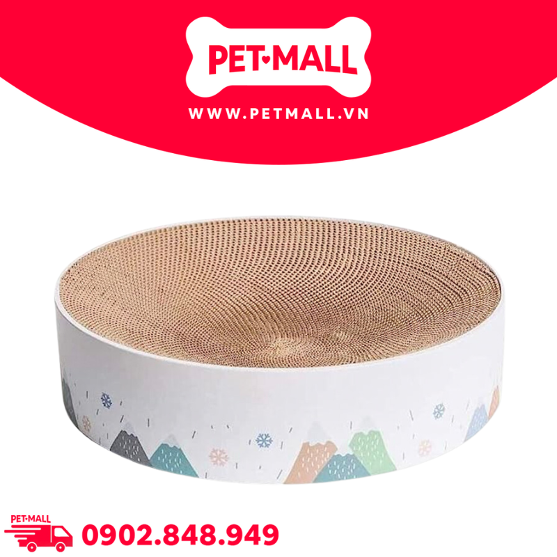 Nôi cào móng Elite Carton Scratching Toys Size M - 36x36x10cm, tặng kèm catnip Petmall