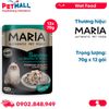 Hộp 12 Gói 70G - Pate mèo MARIA Sardine with Shirasu in Gravy - Vị Cá ngừ và Cá mòi Petmall