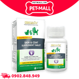 Viên nhai Natural Pet Skin & Coat Supplement Tablet 60 viên - Dưỡng da và lông cho thú cưng Petmall