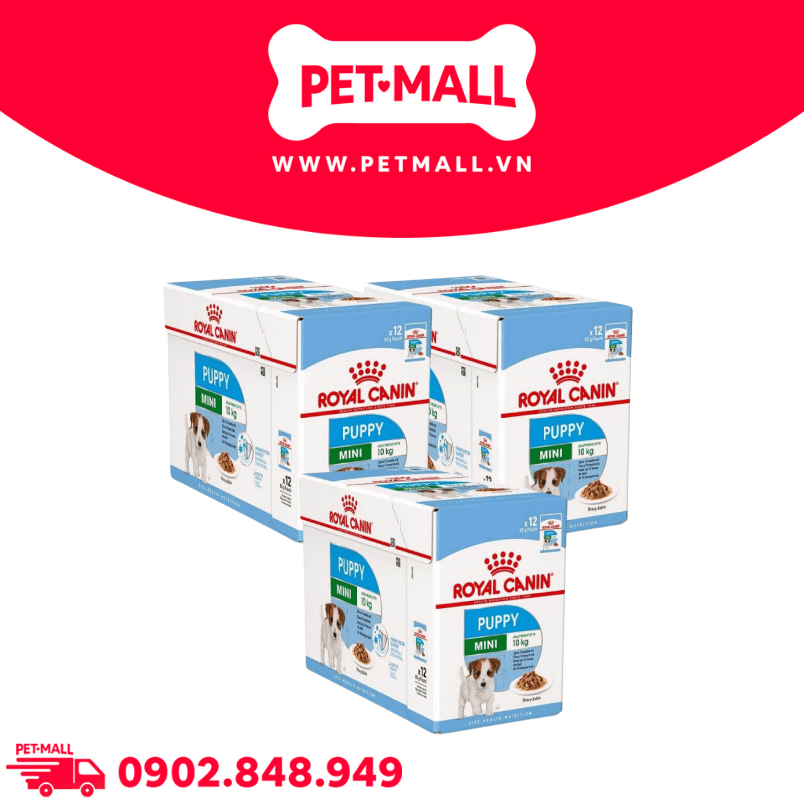 Combo Pate chó Royal Canin Mini Puppy Gravy 85g - 36 gói Petmall