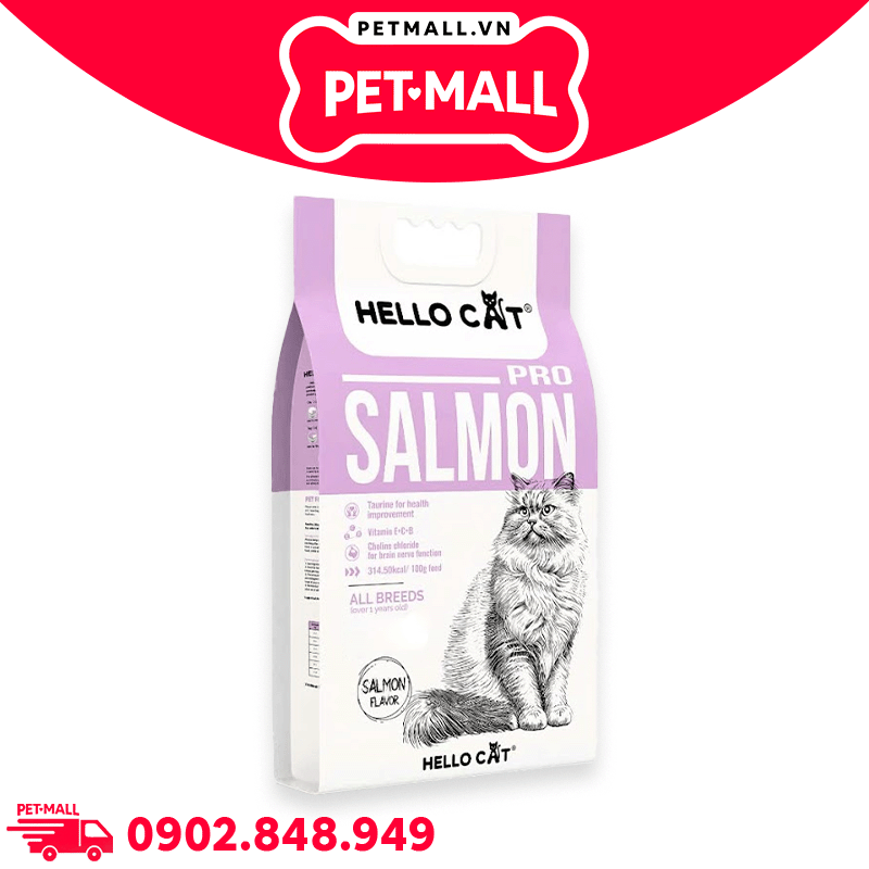 10KG - Thức ăn mèo HelloCat Pro All Breeds Salmon Flavour - Vị cá hồi Petmall