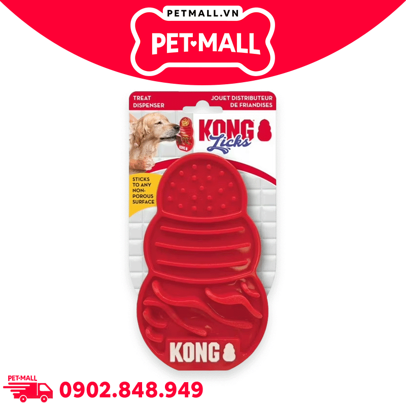 Đồ chơi KONG Licks Treat Dispenser - Tấm liếm dính tường, dùng với sốt thưởng Petmall