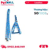 Set Dây + Yếm Sonice Lucky Leash + Harness 5kg - 1cm Hình chó xanh biển Petmall