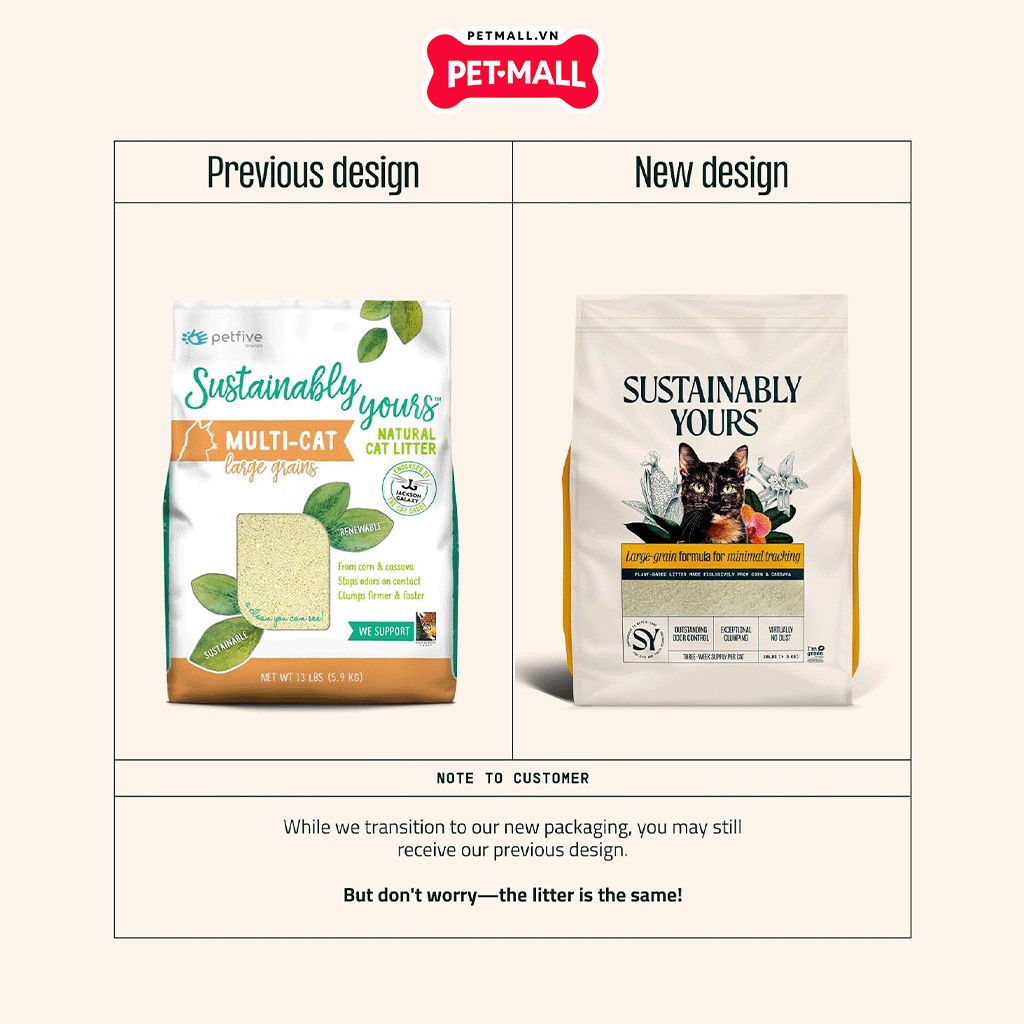 5.9KG - Cát vệ sinh hữu cơ hạt to Petfive Sustainably Yours Petmall