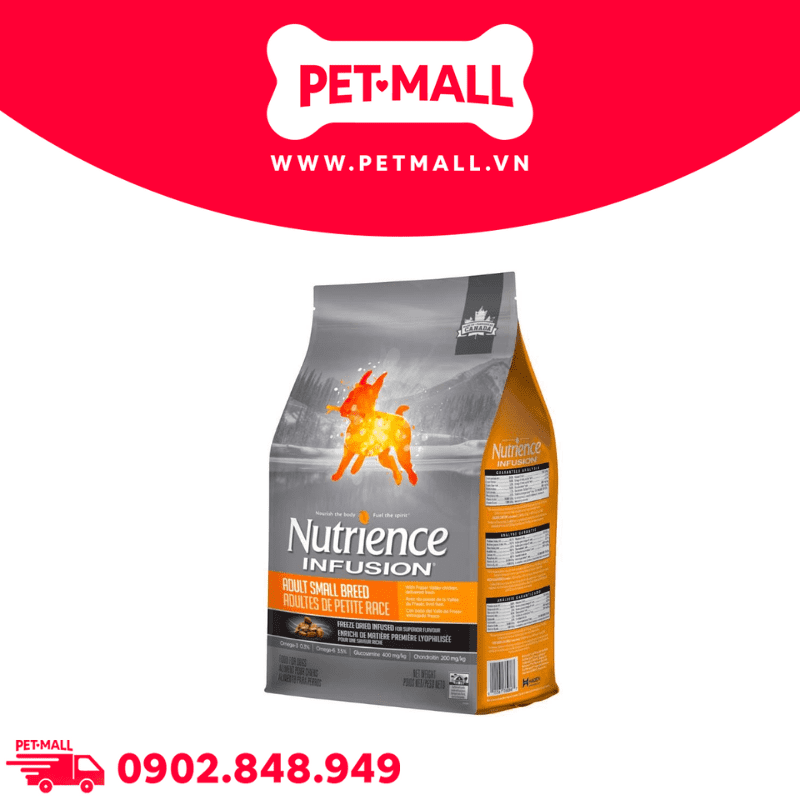 Thức ăn chó Nutrience Infusion Adult Small Breed thịt gà rau củ 2.27kg - Dành cho chó trưởng thành giống nhỏ Petmall