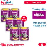 Combo 6 Lon 400G - Pate WHISKAS Sardines - Cá mòi Petmall