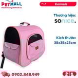Balo du lịch SONICE Adventure Size 38x35x25cm - Màu hồng, kèm túi phụ cao cấp Petmall