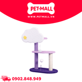 Trụ cào SONICE Calmbee Tower Cat Tree Scratcher Toys Size 48 x 28 x 76 cm - 3 tầng hình đám mây tím Petmall