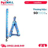 Set Dây + Yếm Sonice Lucky Leash + Harness 10kg - 1.5cm Hình chó xanh biển Petmall
