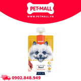Hộp 10 Gói 90G - Treats chó dạng nắp vặn WANPY Tasty Meat Paste Beef Carrot & Pea - Vị thịt bò, cà rốt & đậu Petmall