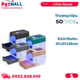 Nhà vệ sinh SONICE LED Luxury Cat Litter Box Size 47x37x35cm - Kèm đèn Led cao cấp Petmall