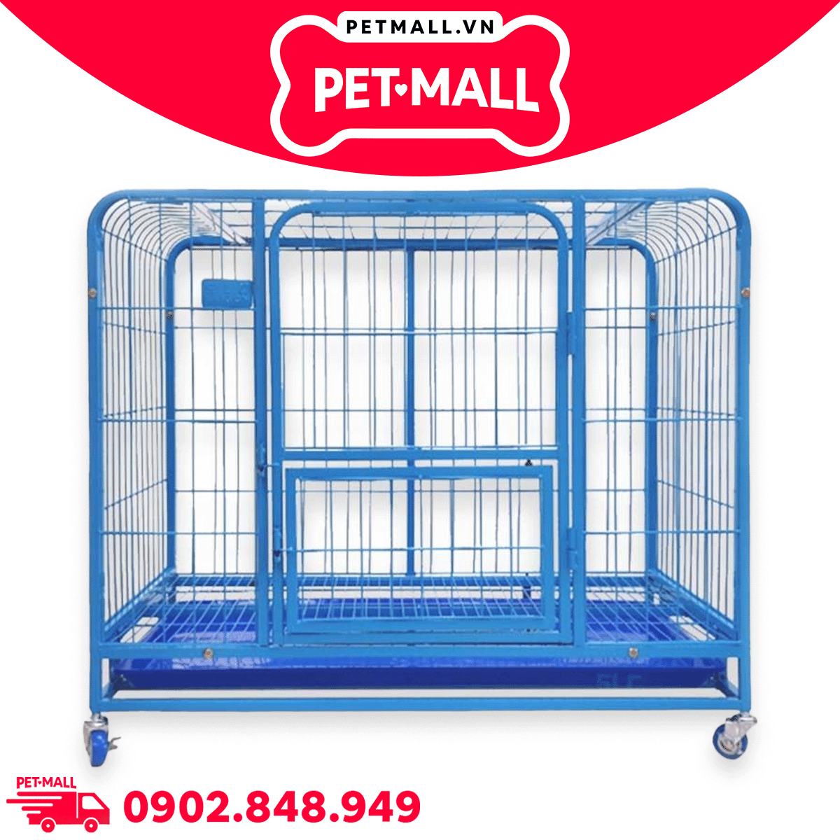 Chuồng nuôi chó Pet 94 Cửa Vuông Petsmix size lớn | D94cm x R63cm x C74cm Petmall