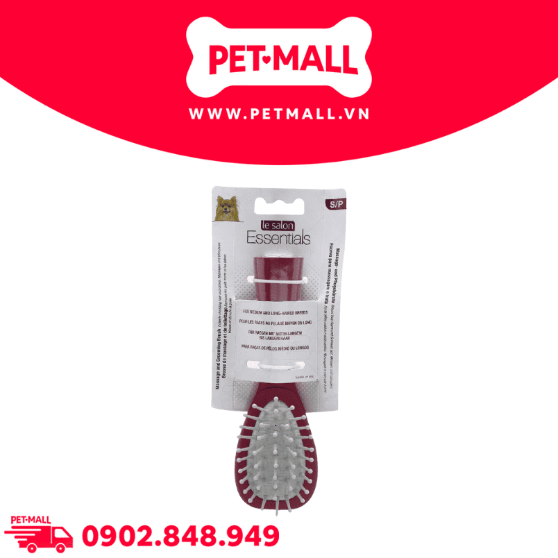 Lược Le Salon Essentials Massage & Grooming Brush size S - Răng mềm, hỗ trợ thư giãn cho thú cưng