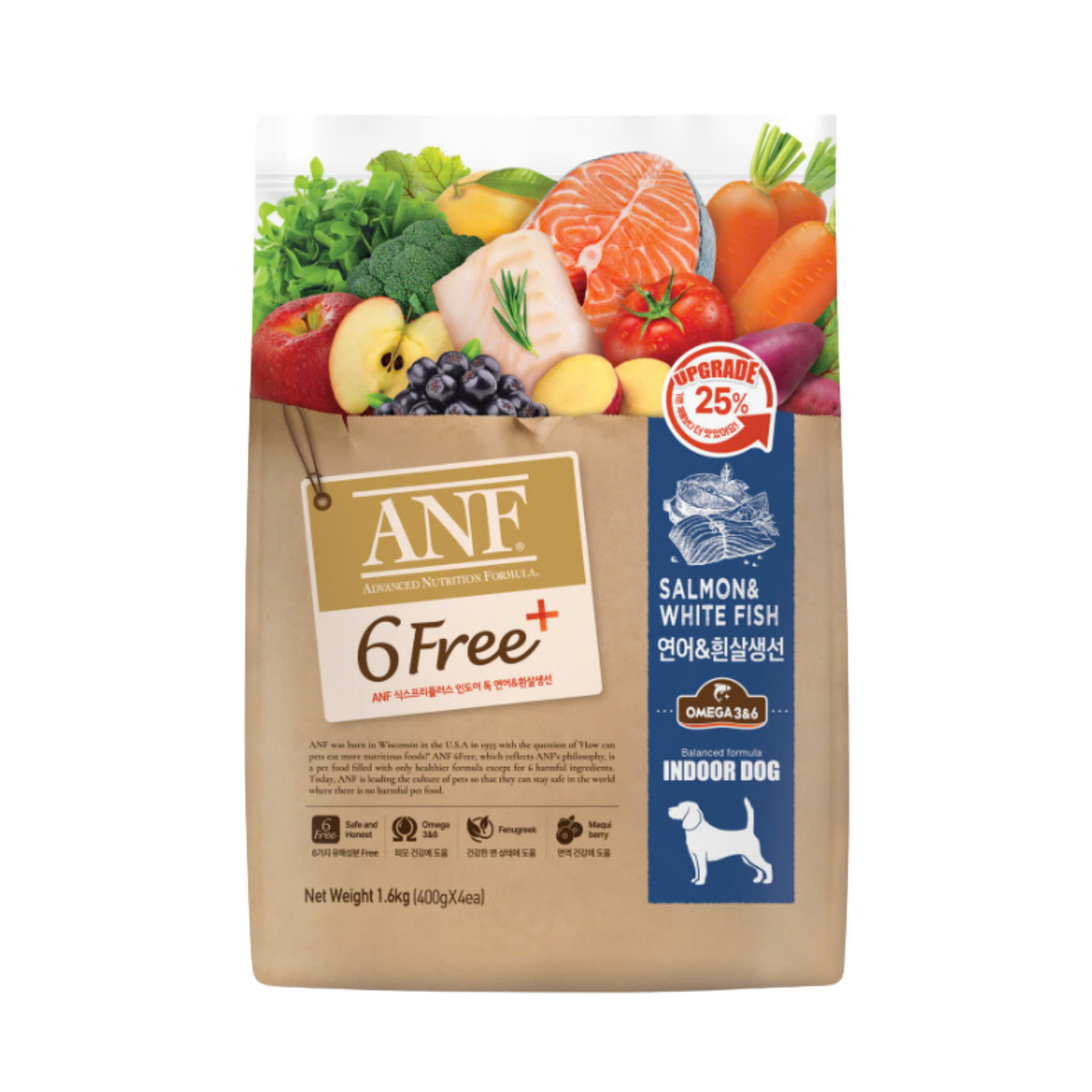 1.6KG - Thức ăn chó ANF 6Free Plus Dog Salmon & White fish - Cá Hồi và Cá Trắng Petmall