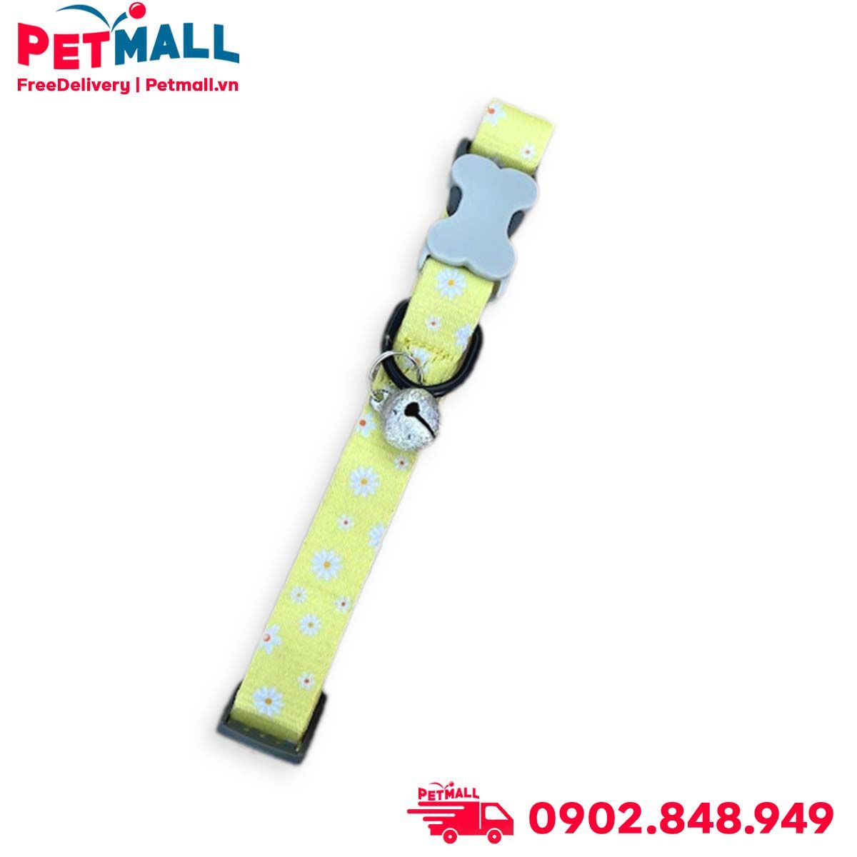 Vòng cổ Sonice Lucky Collar 10kg - 1.5cm Hoa vàng Petmall