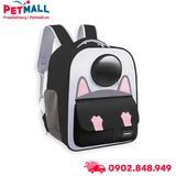 Balo du lịch SONICE Cat Paw Size 40x34x23cm - Màu đen - Phi hành gia, kèm túi phụ cao cấp Petmall