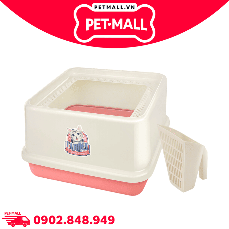 Khay vệ sinh mèo vuông CATIDEA Top Entry Size XL - 44x44x25cm Petmall