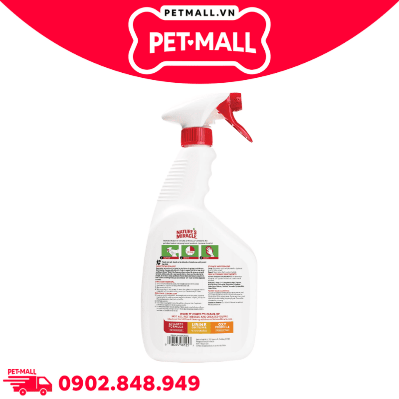 Xịt Nature’s Miracle Stain & Odor Remover Cat spray 709ml - Chất tẩy vết bẩn vào mùi hôi từ chất thải của chó Petmall