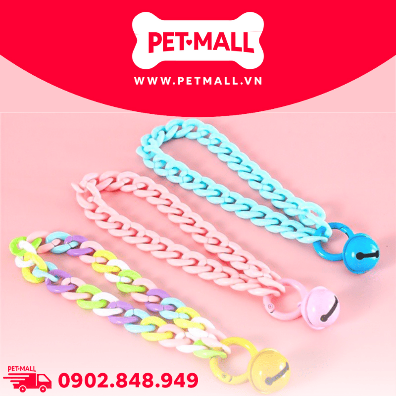 Vòng cổ SONICE Chain Collar Pastel - Hình dây xích kèm chuông Petmall