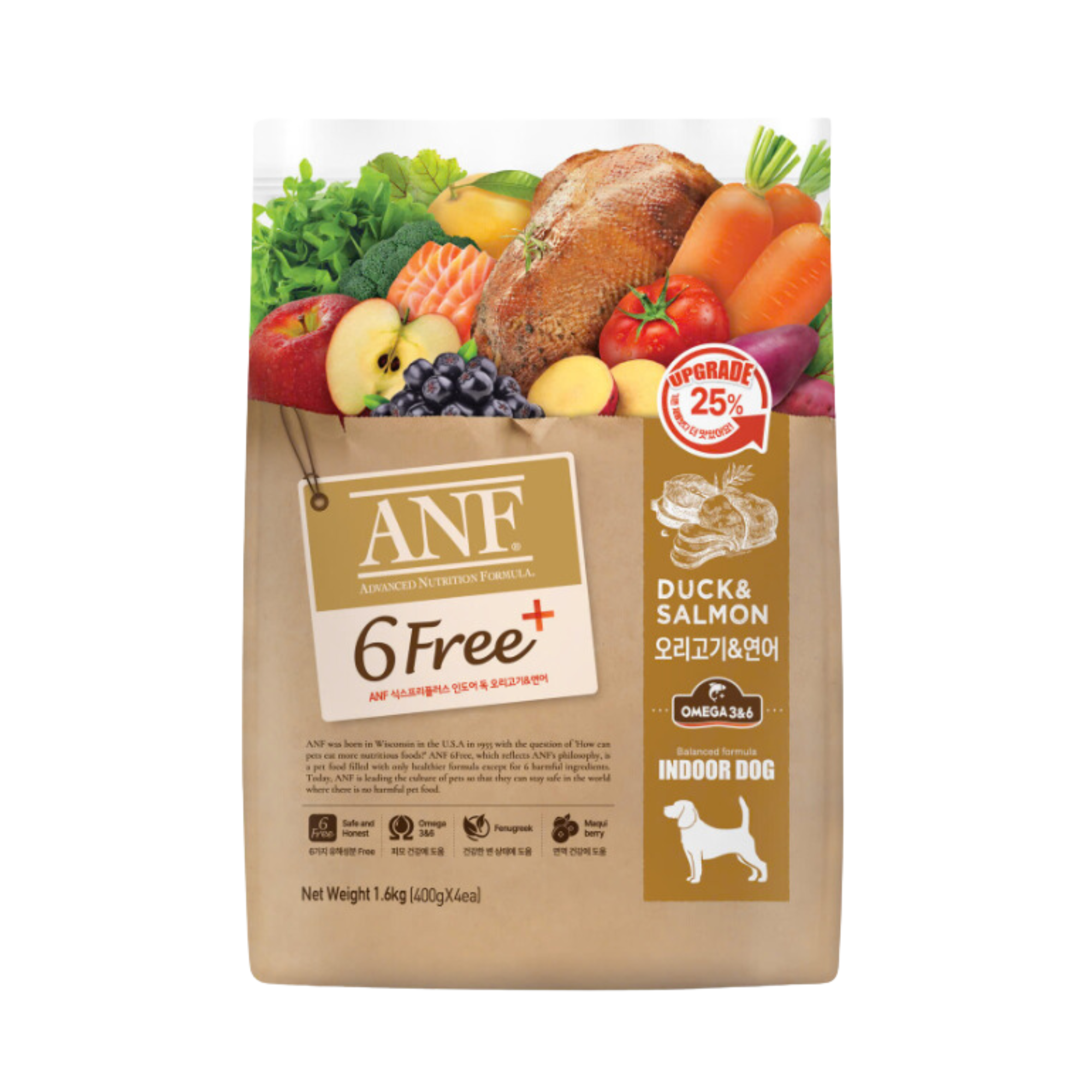 1.6KG - Thức ăn chó ANF 6Free Plus Dog Duck & Salmon - Thịt Vịt và Cá Hồi Petmall