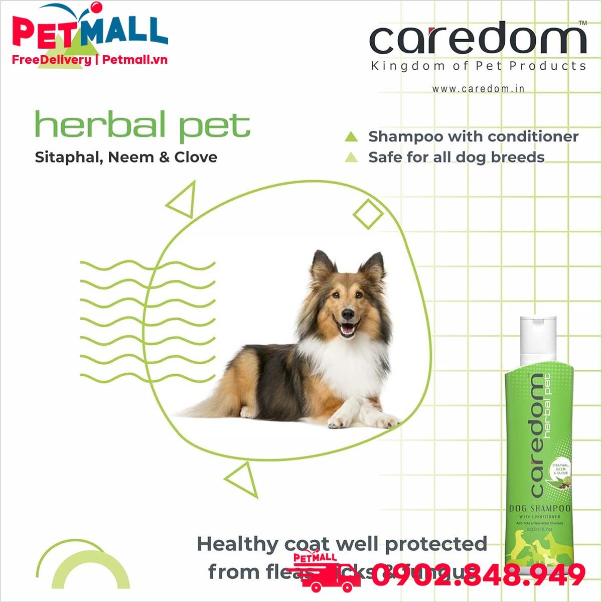 Sữa tắm Caredom ngừa ve bọ chét cho chó 200ml Petmall