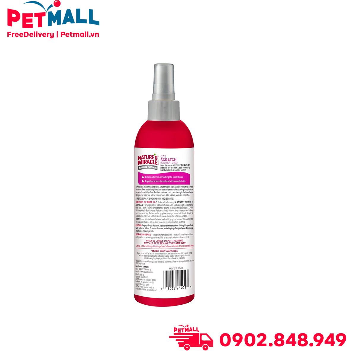 Xịt Nature's Miracle Advanced Platinum Cat Scratch Deterrent Spray 23