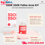 Bộ dung dịch vệ sinh cằm Jungle Monster SSOK Blackhead Kit for Cat 100ml - Kèm bàn chải silicon , dành cho mèo Petmall