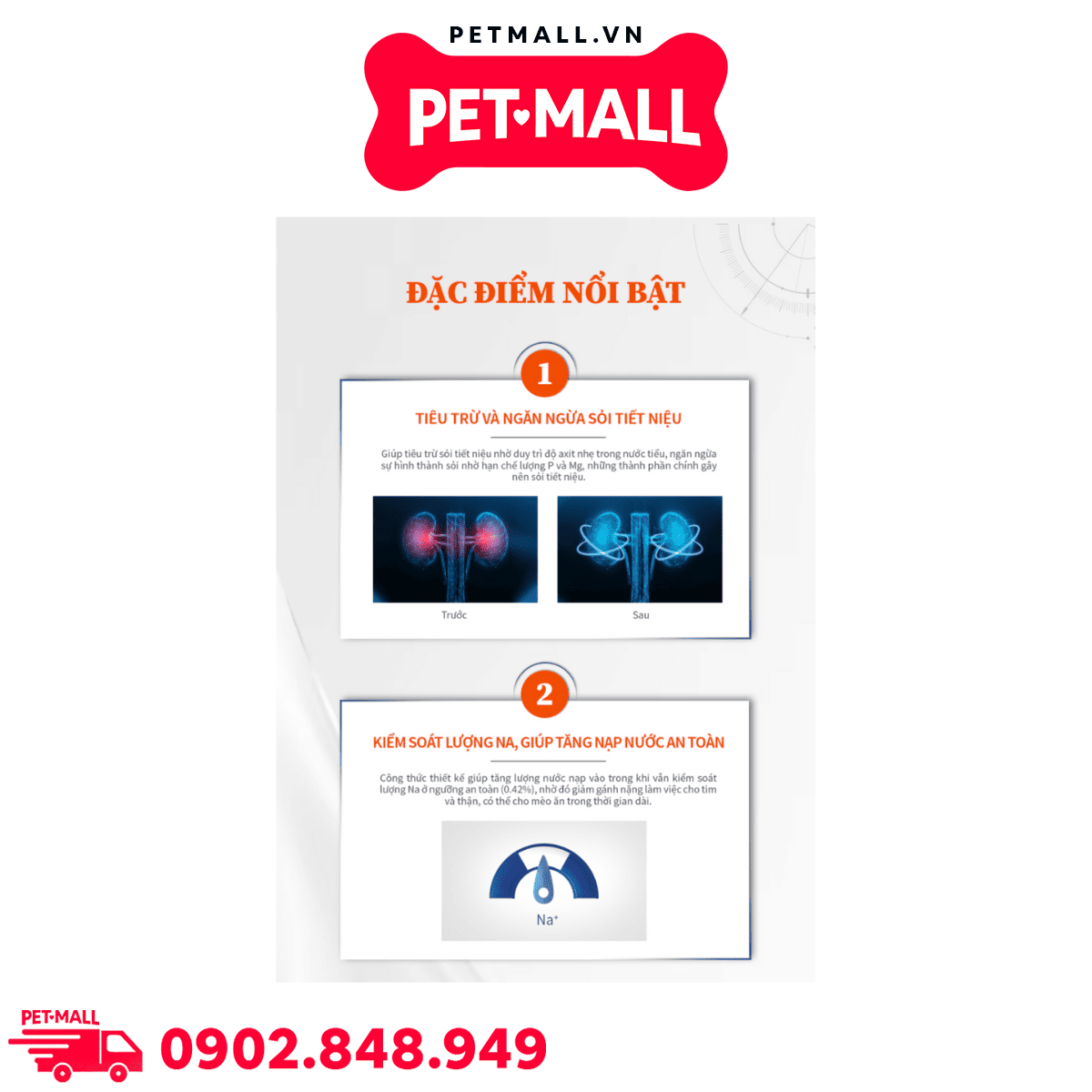 2.8KG - Thức ăn mèo VOM Urinar.y Moderat.e Calori.e UM - Chăm sóc sức khỏe tiết niệu, kiểm soát calo Petmall