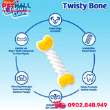 Đồ chơi Hartz Chew'n Clean Twisty Bone Bacon Scented Flexible Dog Chew Toys X-Small Size - Vị thịt xông khói Petmall
