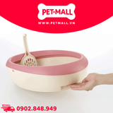 Khay vệ sinh mèo Sonice Lapule KT4 size M - 36 x 47 x 12 cm - Hồng  | Tặng Kèm Xẻng Petmall
