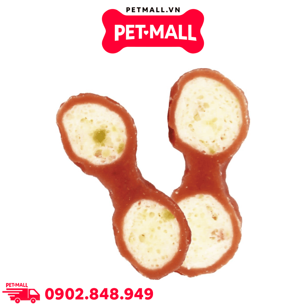 Treats gà Doggyman 90g - Thịt gà cuộn bánh rau củ Petmall