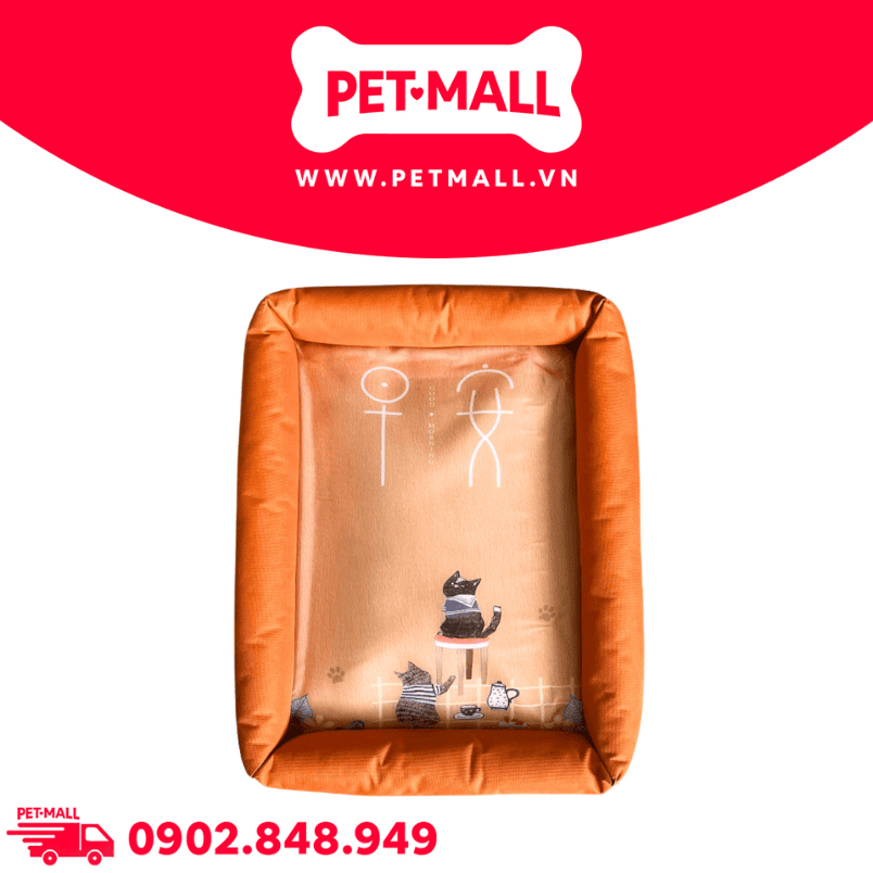 Nệm SONICE Orange Cats Pet Bed - Size L 62 x 53 x 7cm Petmall