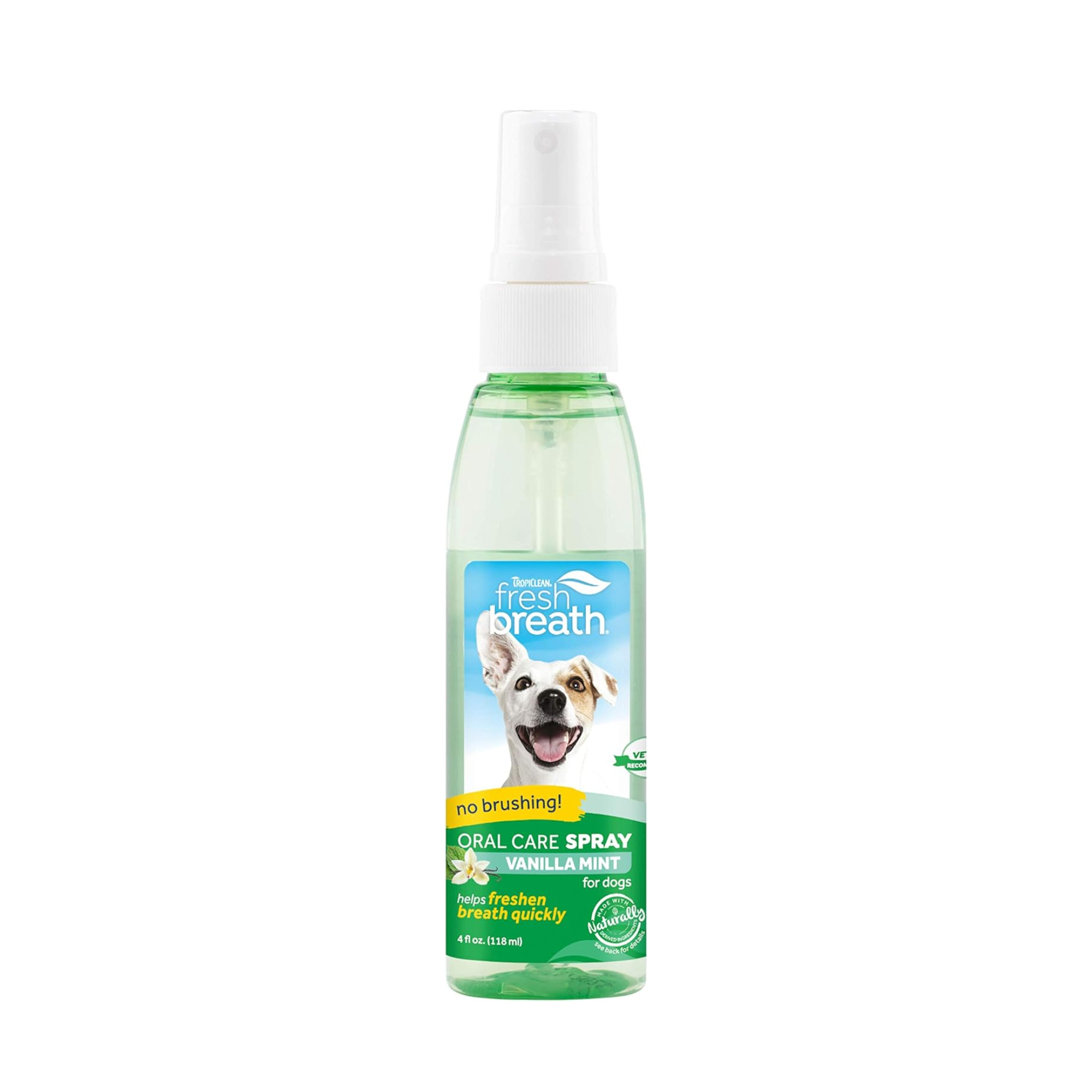 Xịt thơm miệng TropiClean Vanilla mint Oral Care Spray 118ml - Chăm sóc răng miệng cho chó hương Vani Bạc Hà Petmall